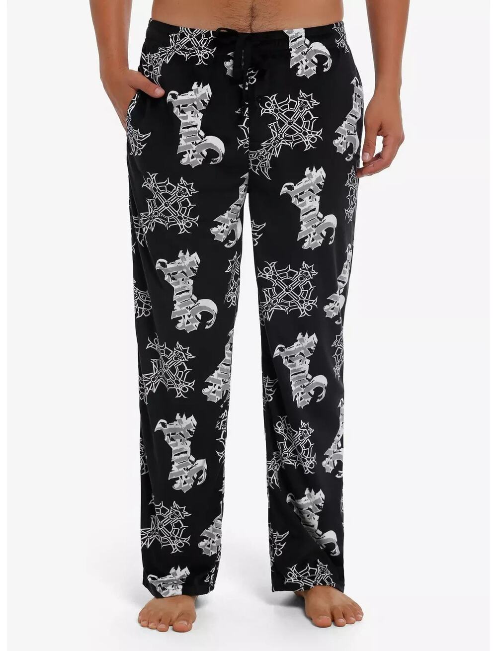 Ghost Grucifix Plush Pajama Pants Size LARGE 36-38 New